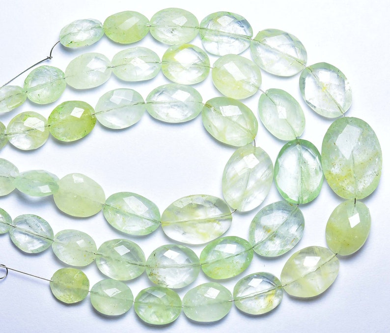 Heliodor Oval Beads 7 Inches Natural Faceted Heliodor Oval Briolettes Size is 7x9-10x15 mm 1605 image 1