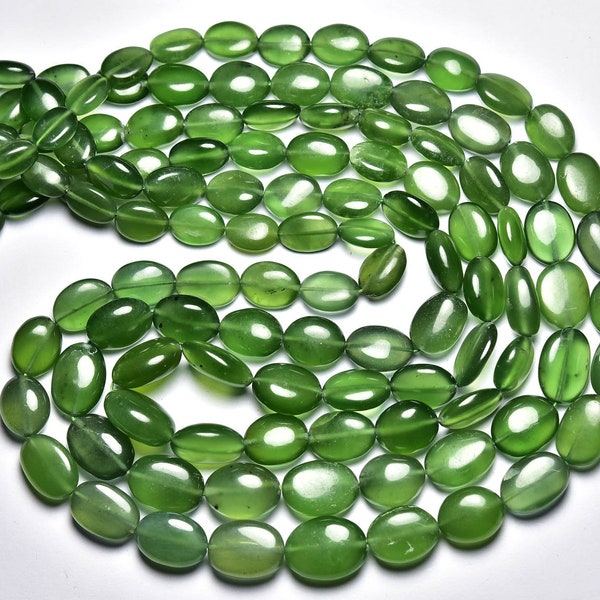 Amazing Serpentine Oval Beads - 9.5 inches - Natural Smooth Serpentine Oval Shape Beads - Size is 7x9- 10x13mm #2273