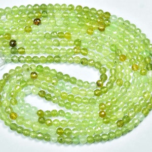 Rare Mint Garnet Round Beads - 16 inches - Natural Super High Quality Faceted Mint Green Garnet Round - Size is 5 mm #1671