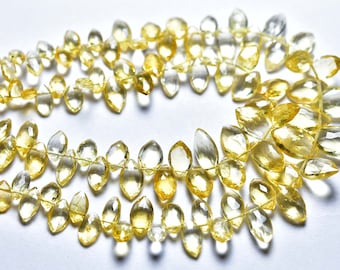 Cuentas de citrino briolette - 8 pulgadas - Briolettes de citrino facetado natural - El tamaño es 4x6-6 x 11 mm n.º 1263