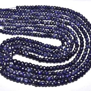 Blue Sapphire Rondelle Beads - 15 inches - Natural Beautiful Sapphire Faceted Sapphire Rondelle - Size is 4 - 6 mm #475