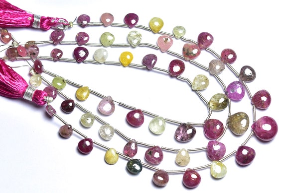 Perles Briolette En Cœur De Saphir Rose Naturel - 86 Carats - Sri Lanka