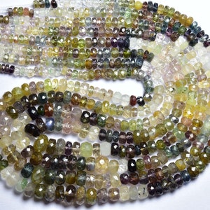 Rare Spinel Rondelle Beads  13 inches - Natural Faceted Gray Multi Spinel Rondelles,Size is 3-5.5 mm #1493