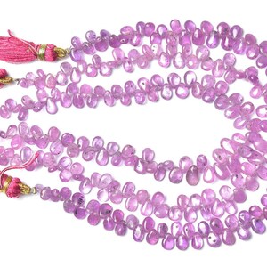 RubyBriolette Bead Strand -8.50 inches,Natural Beautiful Ruby Pear Smooth Briolettes, Pink Ruby,Size is 4x5.50-5x7mm #927