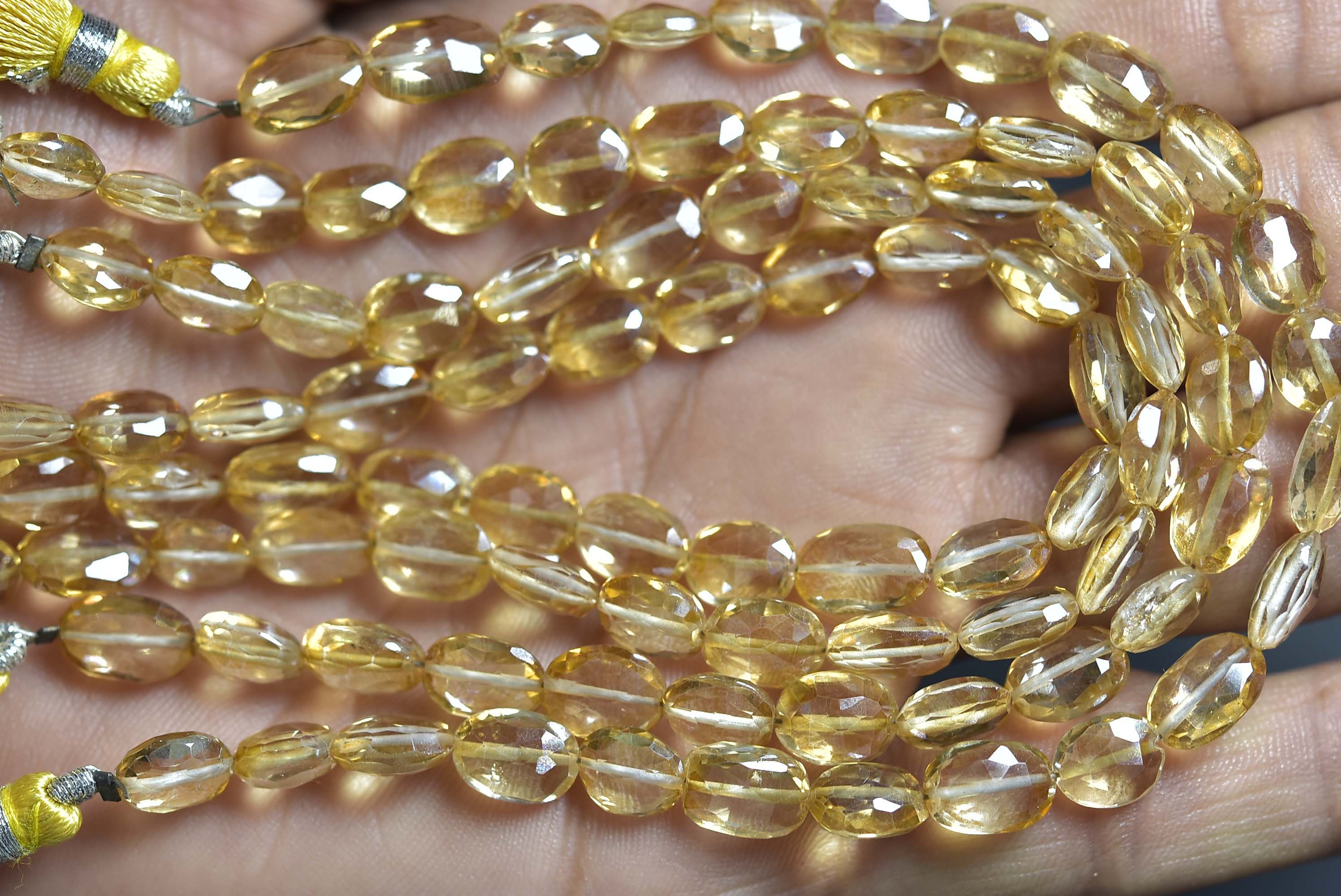 8 Inchesbeautiful Mystic Apricot Quartz Faceted Oval Shape Etsy