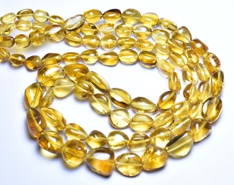 Superb Golden Citrine Nugget Bead - 8 inches - Beautiful Natural Smooth Citrine Nuggets - Size is 7 - 14 mm #1011