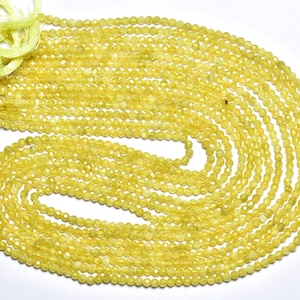 Finest Quality Yellow Sapphire Rondelle Beads - 12.5 inches - Natural Micro Cut Faceted Yellow Sapphire Rondelles - Size is  2.5 mm #2831