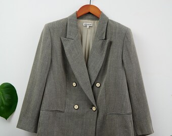 Grijs/bruine vintage blazer - L