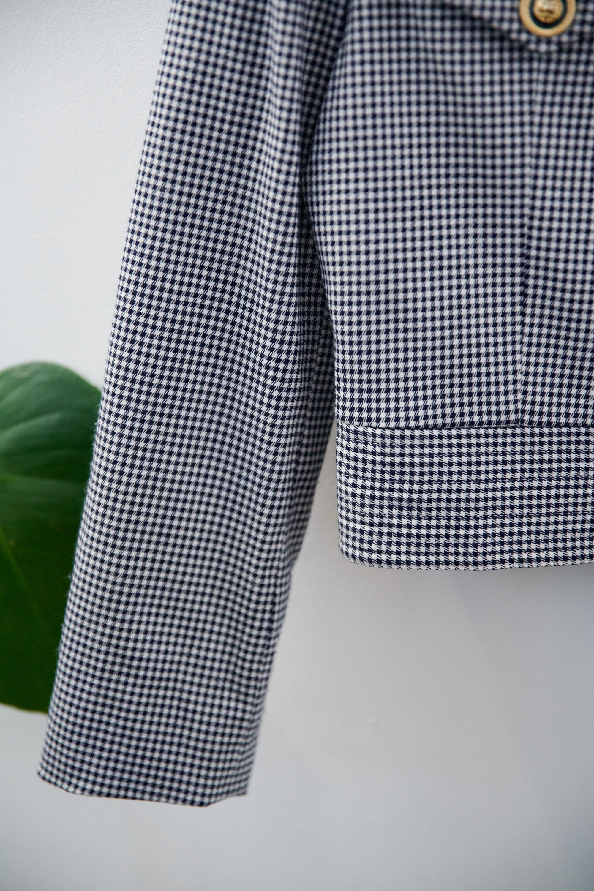 Black and White Dogtooth Cropped Vintage Jacket M Etsy