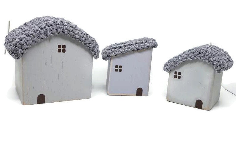 Petites Maisons de Noel en Bois , Maison Cube, Crèche Nordique, Village Noël
