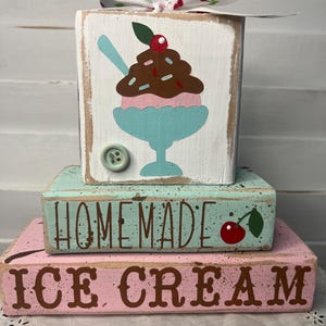 Ice cream stacked blocks- Summer tiered tray