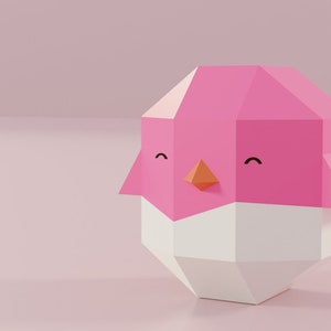 Easter Chick DIY Papercraft 3D low poly origami template
