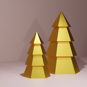 Paper Christmas Tree DIY | Papercraft 3D low poly origami template PDF