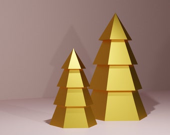 Paper Christmas Tree DIY | Papercraft 3D low poly origami template PDF