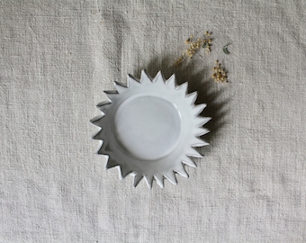 Ceramic Bowl, Sun, Side dish, ceramic art, white tableware, Wabisabi