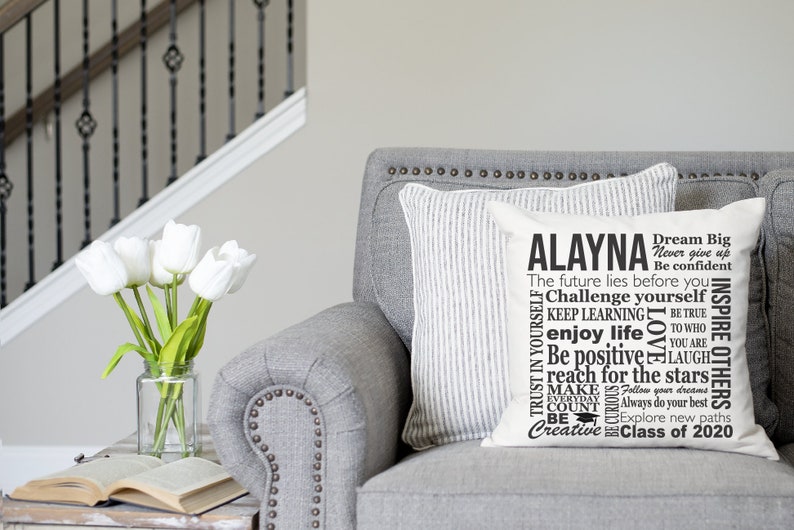 Class of 2024 Pillow Cover, Graduation Gift, Quarantine Grad, Bedroom Pillow, Decorative Throw Pillow, Farmhouse Pillow, Farmhouse Cushion image 3