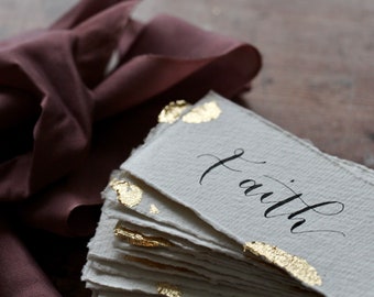 Gold Leaf Wedding Place Cards