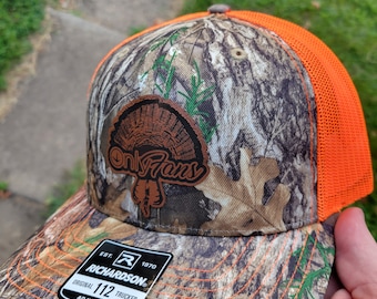 Onlyfans turkey hunting leather patch hat Richardson 112 realtree camo/ orange New