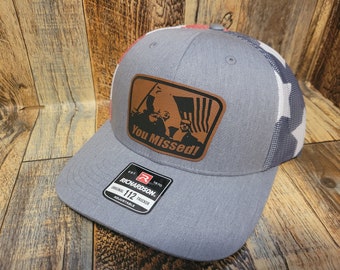 YOU MISSED TRUMP 2024  we the people leather patch Trucker snapback mesh back hat cap