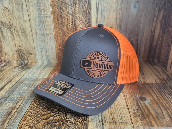 Certified Youtube Mechanic Leather Patch Trucker Snapback