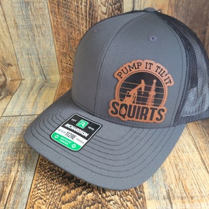 Pump it til it squirts Oil Rig Leder Patch Trucker Snapback Mesh zurück Hut Mütze Richmen Richmond Richardson 112