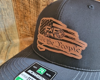 FAFO we the people new world leather patch Trucker snapback mesh back hat cap Trucker Richardson 112