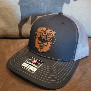 FAFO we the people new world Leder Patch Trucker Snapback Mesh zurück Hut Mütze Trucker Richardson 112