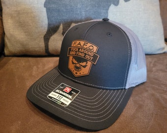 FAFO ウィーザピープル ニューワールド レザーパッチ トラッカー スナップバック メッシュバック ハット キャップ トラッカー リチャードソン 112
