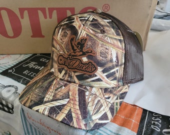 OnlyDucks onlyfans funny hunting leather patch hat Richardson 112 realtree camo/ black New