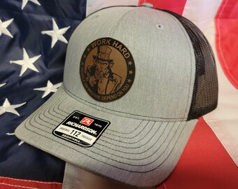 Travaillez dur Les assistés sociaux dépendent de vous. fudge Rounds gris bien-être nouveau monde patch en cuir Trucker snapback maille arrière chapeau casquette