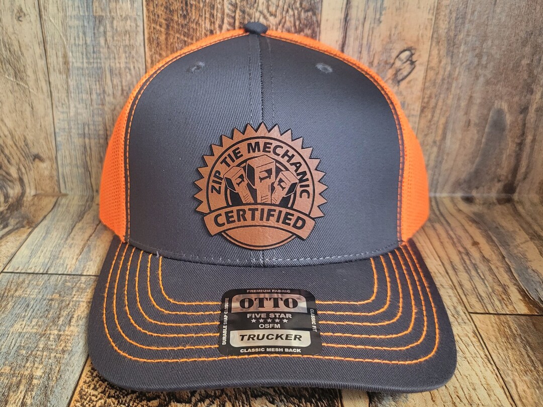 Buy Certified Zip Tie Mechanic Leather Patch Trucker Snapback Mesh Back Hat  Cap Richmond Otto 112 Online in India