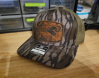 Limb Chicken turkey hunting leather patch hat Richardson camo hat cap New
