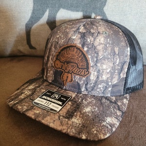 Onlyfans turkey hunting leather patch hat Richardson 112 mossy oak dna camo/ black New