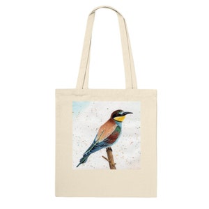 Bee-eater motif on premium tote bag