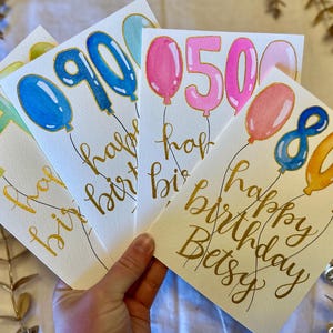 Carte d'anniversaire personnalisée | âge personnalisé | personnalisable | Idée cadeau unique | tous les prénoms, tous les âges | 70e, 80e, 50e, 21e, 40e, 60e, 16e, 30e