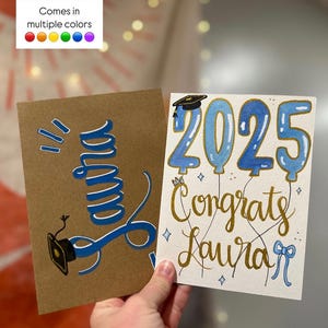 Personalisierte Abschlusskarte für ihr Aquarell | Abitur Geschenk | einzigartiges Geschenk | personalisiert | Klasse von 2025- Senior Geschenk- 2025