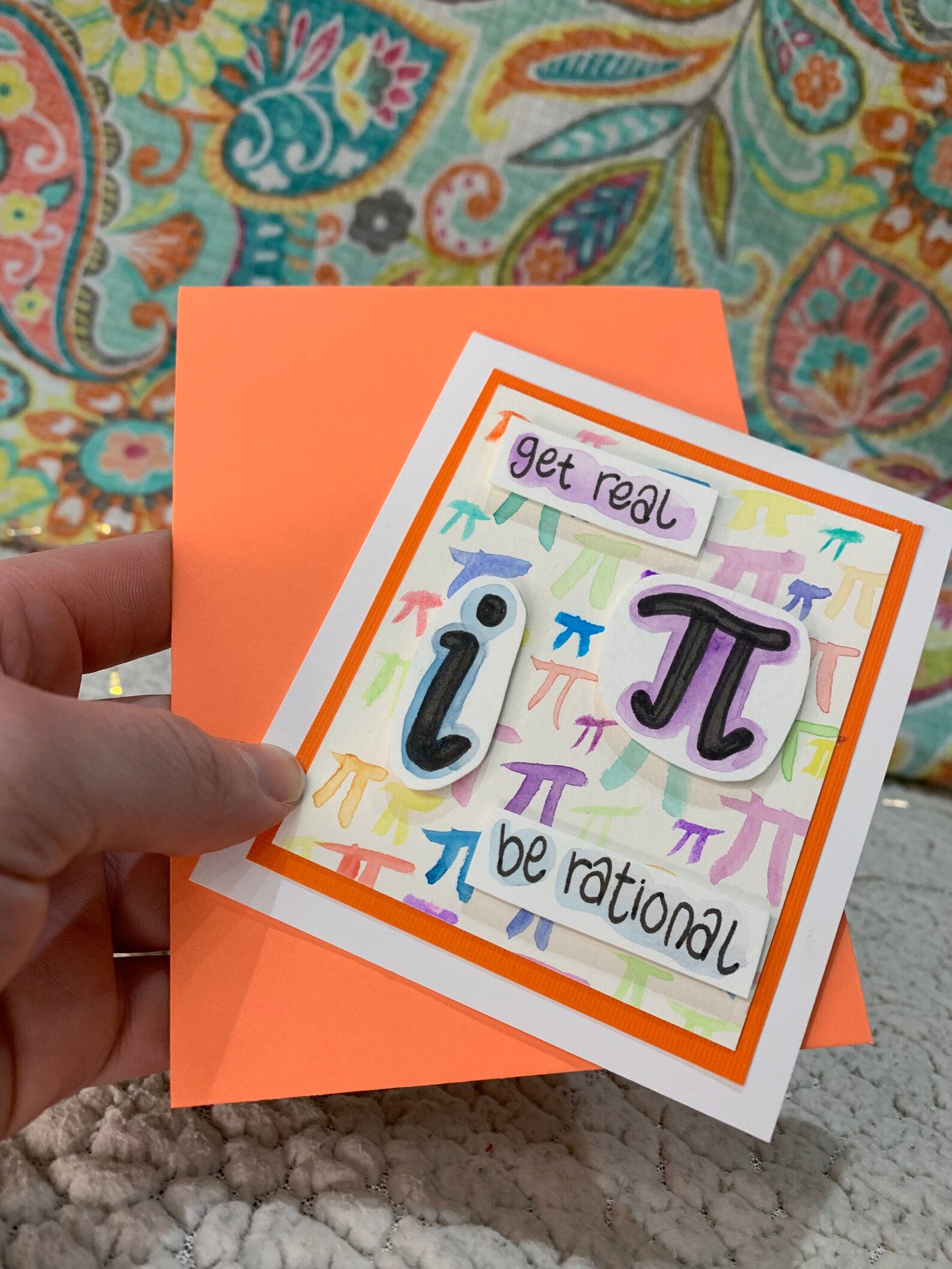 Pi Day CARD Handmadewatercolorfunnyget Real Be Etsy