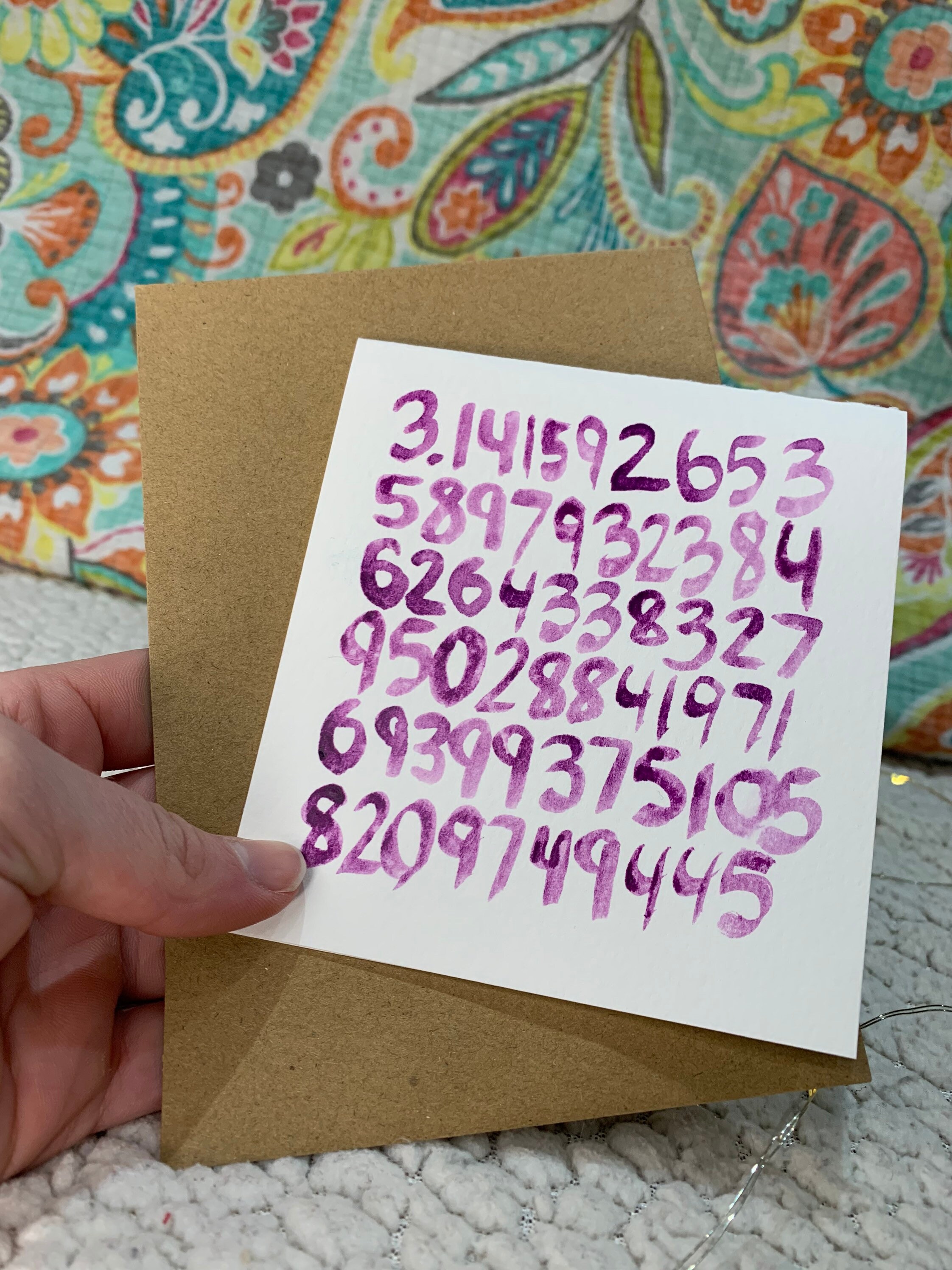 Pi Day CARD Handmadewatercolor 2 Pack Etsy