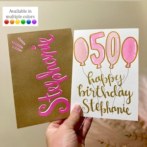 Carte d'anniversaire personnalisée | âge personnalisé | personnalisable | Idée cadeau unique | tous les prénoms, tous les âges | 70e, 80e, 50e, 21e, 40e, 60e, 16e, 30e