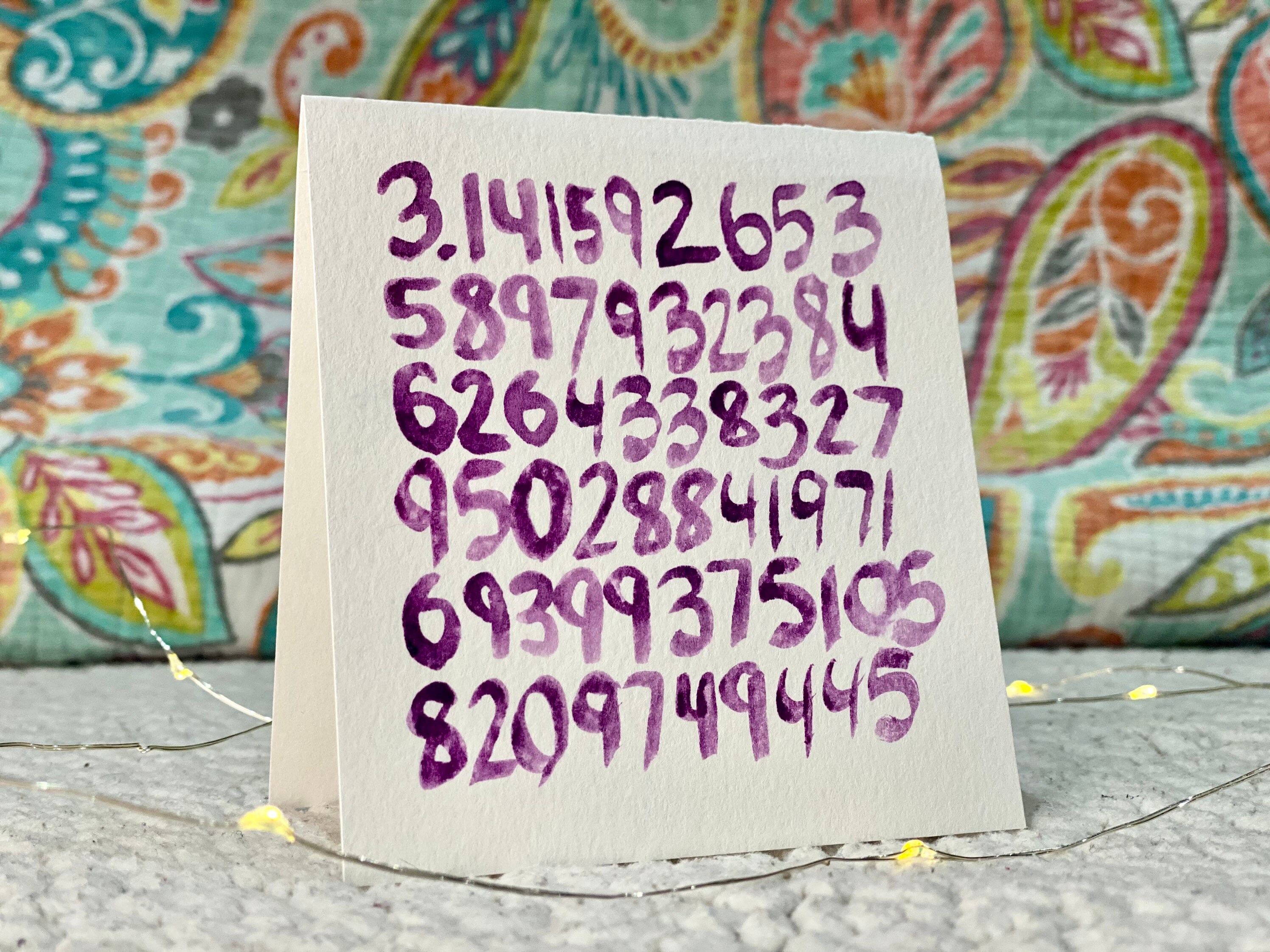 Pi Day CARD Handmadewatercolor 2 Pack Etsy