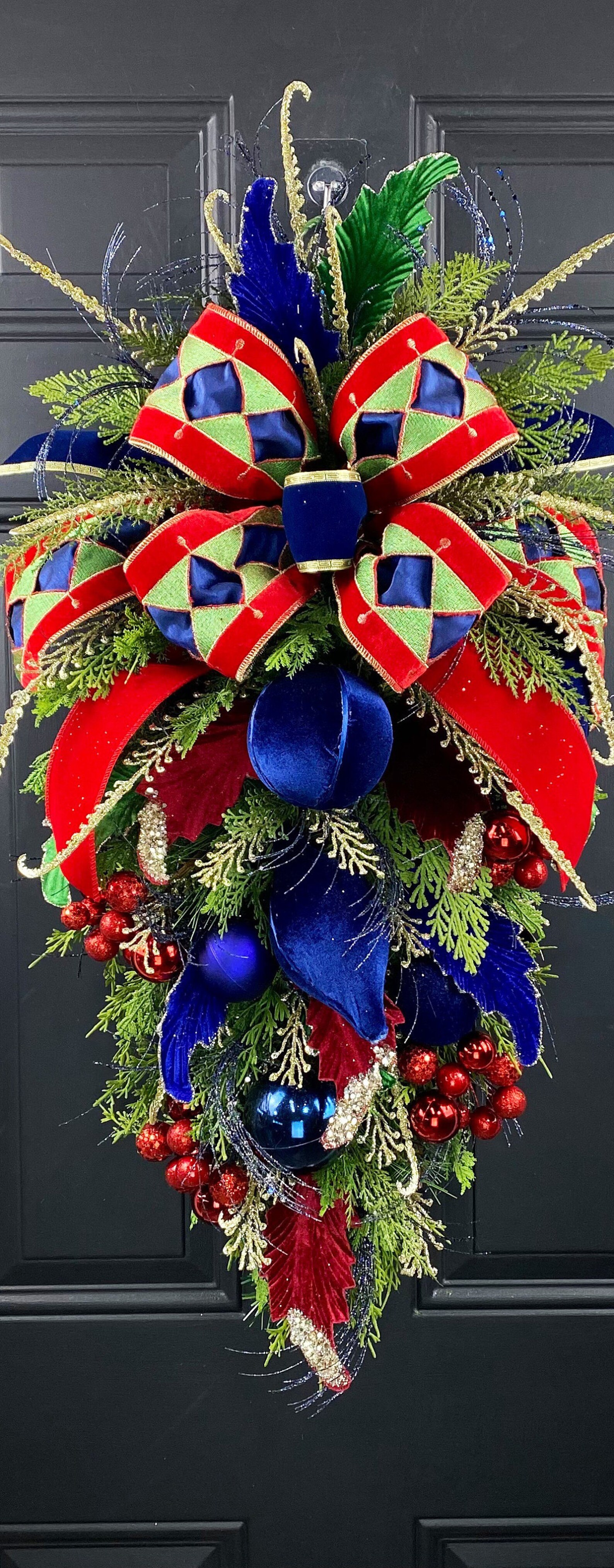 Designer Nutcracker Christmas Wreath Large Christmas Wreaths Etsy