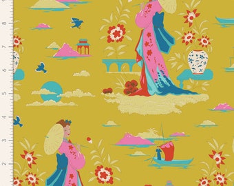 Bloomsville by Tilda Fabrics - 100518 - Garden Vista Light Corn - Sold in 1/2 yard