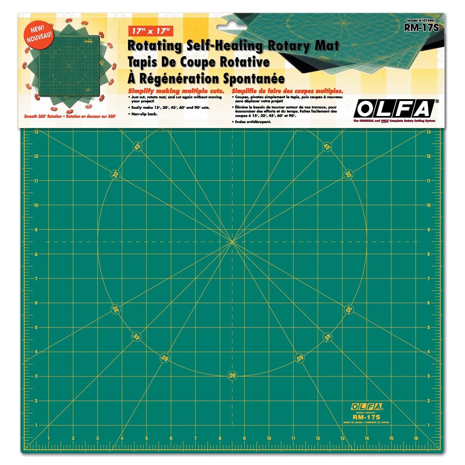 June Tailor Mini Rotary Cutting Mat 5, 1/8 Increments, Superior  Durability,gridded,non Skid,textured,handle,quilting, Made in USA 