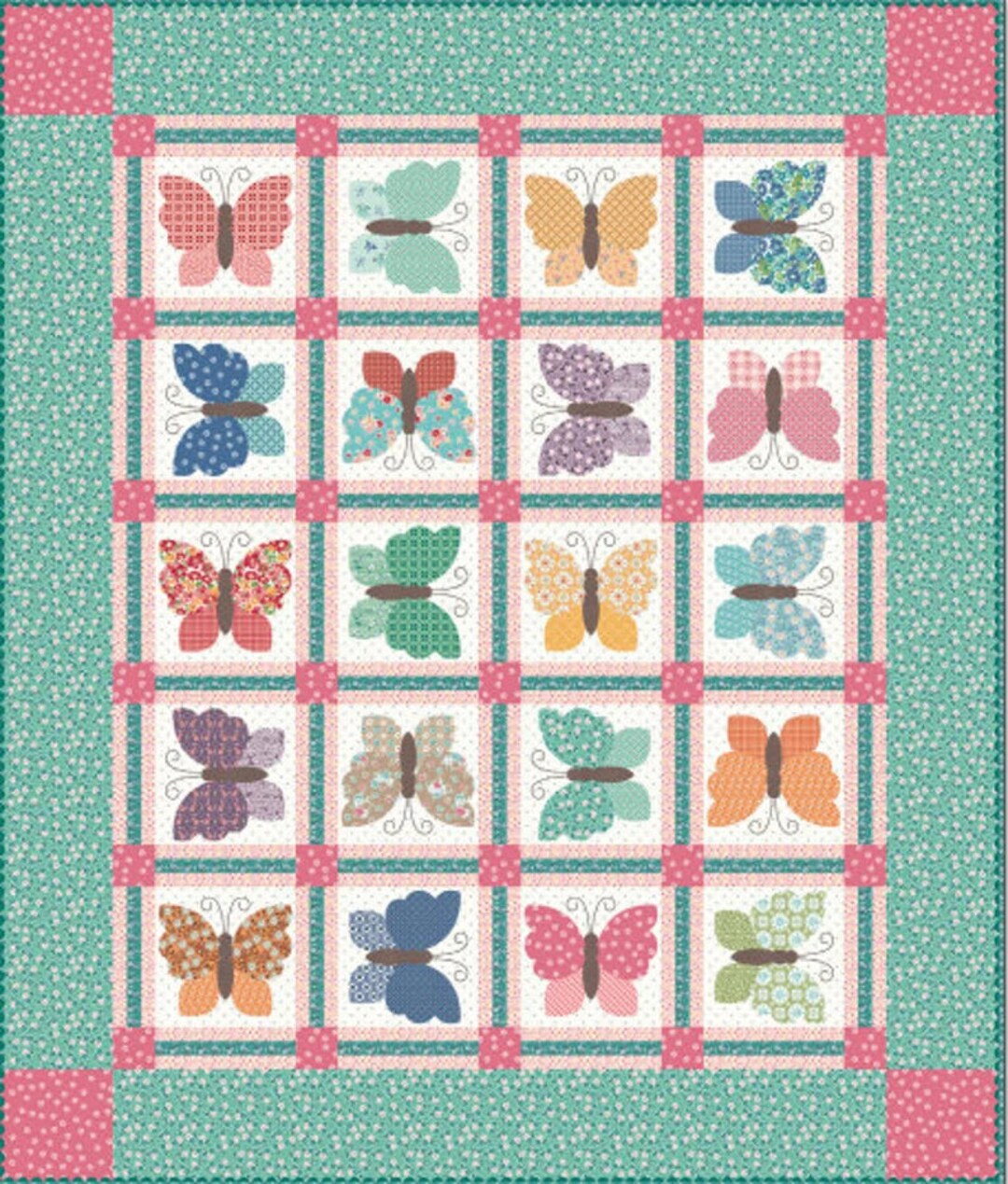 Vintage Butterflies Quilt Kit by Lori Holt for Riley Blake Etsy
