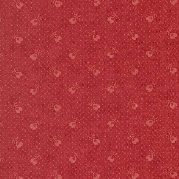 Ridgewood by Minick & Simpson for Moda Fabrics - 14976 17 - Ruby Calico Heart Blenders - Sold in 1/2 yard