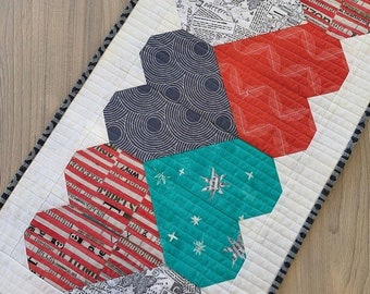 Lets Play Hearts Table Runner Quilt Pattern by Atkinson Designs Etsy