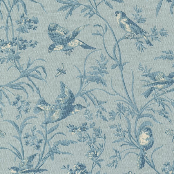 Antoinette by French General for Moda Fabrics - 13950 14 - Aviary De Trianon Ciel Blue - Sold in 1/2 yard