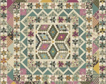English Garden Quilt Kit featuring English Garden by Laundry Basket Quilts for Andover Fabrics