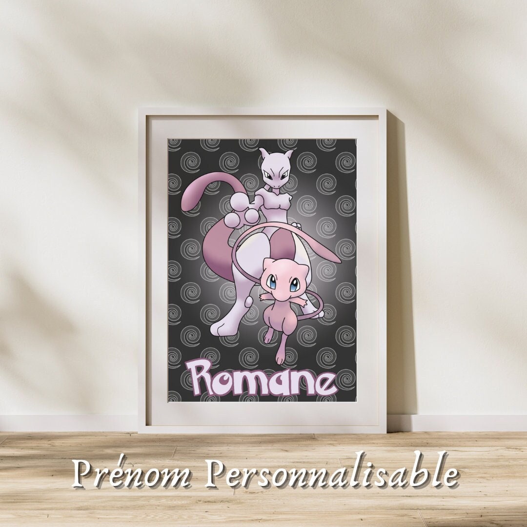 Customizable Mewtwo and Mew Poster - Etsy