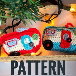 Crochet Christmas Camper pattern DIY Christmas tree ornament pdf english pattern